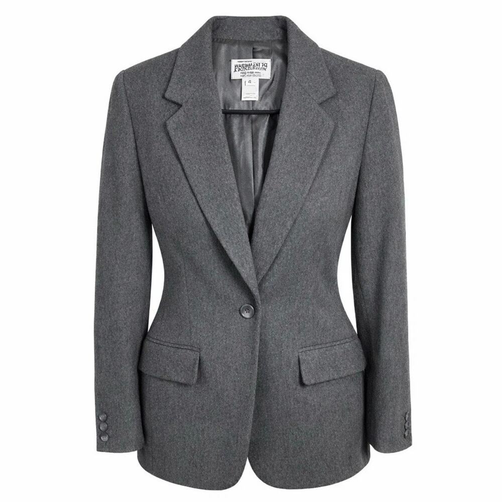 Pendleton Gray Wool Blazer Womens 14 Vintage USA Made 100% Virgin Wool Jacket